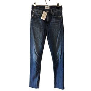 Agolde Sophie CropColor Claremont Denim Cotton Blend Casual Raw Hem Sz 25
